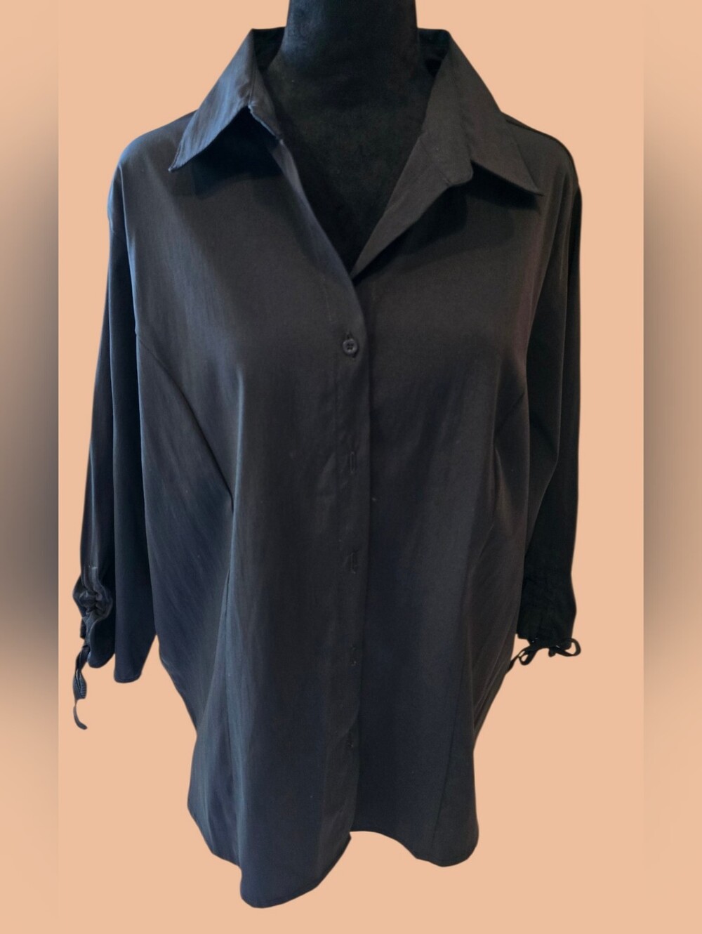 Northcrest 1X Black Blouse
